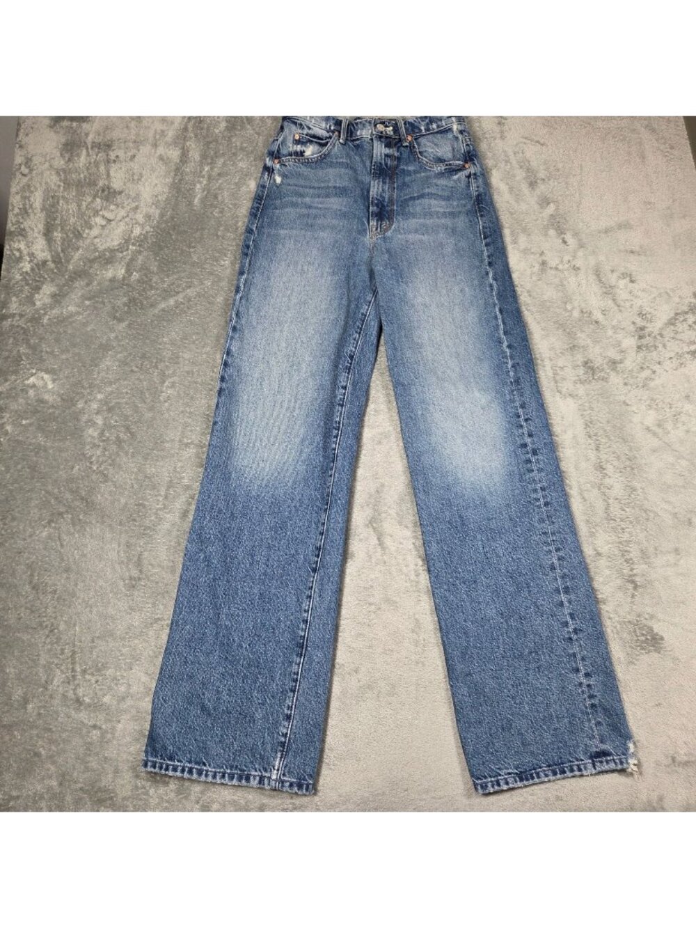 MOTHER Superior Jeans 24 High Waisted Tunnel Vision Sneak Wide Leg Distressed